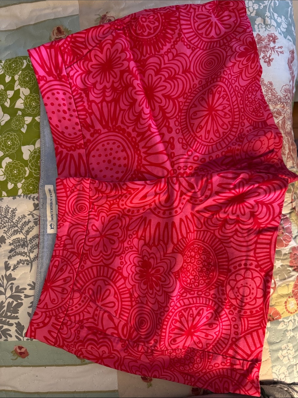 Southern Tide Pink & Red Floral Bike Shorts